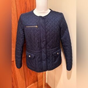 Tommy Hilfiger Navy Quilted Jacket Lightweight Snap Pocket Size L